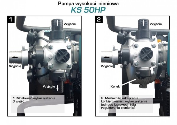 Pompa spalinowa wysokociśnieniowa K&amp;S  KS50 HP 7KM 500l/min