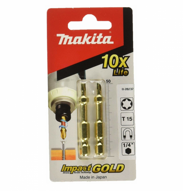 Zestaw 2 bitów skrętnych TORX T15 Makita Impact Gold B-28232
