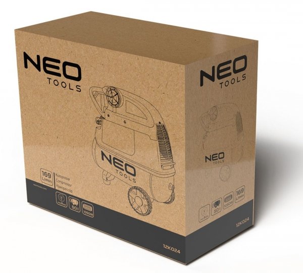 Kompresor olejowy NEO TOOLS 12K024  50L 8 bar 169 l/min
