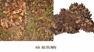 Zestaw 50 szt liści do wypełnień ghillie SS JESIEŃ JASNY