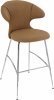 Umage TIME FLIES Hoker - Tapicerowane Krzesło Barowe na Chromowanych Nogach 112 cm / Ciemnobrązowe