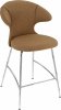 Umage TIME FLIES Hoker - Tapicerowane Krzesło Barowe na Chromowanych Nogach 102 cm / Ciemnoszare