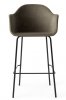 Menu HARBOUR Krzesło Barowe 112 cm Hoker Czarny - Siedzisko Tapicerowane Szarobeżowe