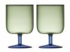Lyngby Glass TORINO Kieliszki do Wina 300 ml 2 Szt. Zielone / Niebieska Nóżka