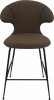 Umage TIME FLIES Hoker - Tapicerowane Krzesło Barowe na Czarnych Nogach 102 cm / Ciemnobrązowe