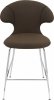 Umage TIME FLIES Hoker - Tapicerowane Krzesło Barowe na Chromowanych Nogach 102 cm / Ciemnobrązowe