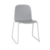 Muuto VISU SLED BASE Krzesło Drewniane na Stalowej Ramie - Szare 2 Szt.