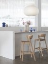 Muuto COVER BAR Hoker - Krzesło Barowe 96 cm Dąb Naturalny / Siedzisko Tapicerowane Szare