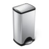 simplehuman TRASH Prostokątny Pedałowy Kosz na Śmieci 30 l / Stalowy Srebrny