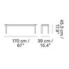 Muuto LINEAR Zestaw Mebli Ogrodowych - Stół 200 cm + 2 Ławki - Biały