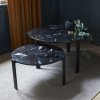 Aytm TRIBUS Stolik Kawowy 80 cm Czarny / Blat Czarny Marmur
