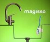 Magisso KITCHEN Magnetyczny Uchwyt na Szczotkę do Zmywania - Mocowany w Zlewie / Czarny