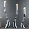 Georg Jensen COBRA Świecznik Podłogowy 50 cm Srebrny / Stal Polerowana