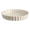 Emile Henry NATURAL CHIC Ceramiczna Wysoka Forma do Tarty 32 cm / Kremowa