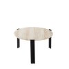 Aytm TRIBUS Stolik Kawowy 60 cm Czarny / Blat Trawertyn