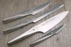 Chroma TYPE 301 HM Nóż Santoku, Nóż do Plastrowania, Nóż do Obierania - Zestaw 3 Noży