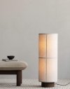 Audo HASHIRA Lampa Podłogowa na Drewnianej Podstawie / Klosz Naturalny Len