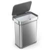 simplehuman LINER POCKET VOICE Automatyczny Kosz na Śmieci 58 l z Możliwością Otwierania Głosem / Srebrny