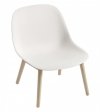 Muuto FIBER LOUNGE Fotel - Biały / Rama Drewniana