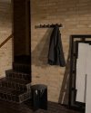 Kristina dam studio COLUMN Drewniana Listwa - Wieszak na Ubrania 49 cm / Czarny