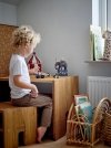 Bloomingville BAS Drewniany Stołek do Siedzenia dla Dzieci / Brązowy