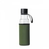 Sagaform TO GO Szklana Butelka na Wodę w Pokrowcu 600 ml Zielona