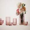 Lyngby Porcelain LYNGBY Wazon Szklany 15 cm Burgundy - Różowy