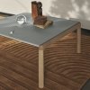 Muuto COUPLE Stolik Kawowy z Ceramicznym Blatem 84x80 cm / Jasny Dąb - Blat Wavy Niebieski Pale Blue