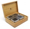 Bredemeijer TEA BOX Drewniany Pojemnik z 4 Puszkami na Herbatę + Miarka / Naturalny