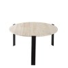 Aytm TRIBUS Stolik Kawowy 80 cm Czarny / Blat Trawertyn