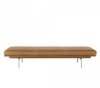 Muuto OUTLINE Leżanka 200 cm Skóra Brązowa Cognac / Nogi Srebrne Aluminium