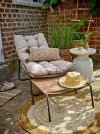Bloomingville BOEL Fotel Ogrodowy z Podnóżkiem / Beżowy