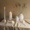 Lyngby Porcelain CURVE Świecznik na Świecę Bryłową 11 cm Biały