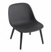 Muuto FIBER LOUNGE Fotel - Czarny / Rama Drewniana