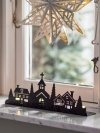 Bloomingville CHRISTMAS CIELO Świąteczny Świecznik Tealight - Wioska / Czarny