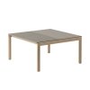 Muuto COUPLE Stolik Kawowy z Ceramicznym Blatem 84x80 cm / Jasny Dąb - Blat Wavy Taupe