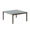Muuto COUPLE Stolik Kawowy z Ceramicznym Blatem 84x80 cm / Ciemny Dąb - Blat Wavy Niebieski Pale Blue