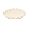 Emile Henry NATURAL CHIC Ceramiczna Forma do Tarty 33 cm z Falbaną - Kremowa