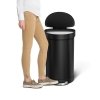 simplehuman Kosz na Śmieci Pedałowy 45 l Półokrągły / Czarny Mat