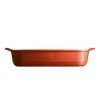 Emile Henry NATURAL CHIC Prostokątna Forma - Naczynie do Zapiekania 42,5x28 cm Czerwone