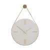 Hübsch CLOCK Betonowy Zegar Ścienny na Skórzanym Pasku / Szary