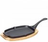 Küchenprofi BBQ Żeliwna Mini Patelnia 33 cm na Drewnianej Podstawce