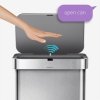 simplehuman LINER POCKET VOICE Automatyczny Kosz na Śmieci 58 l z Możliwością Otwierania Głosem / Srebrny