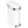 simplehuman SLIM Kosz na Śmieci 45 l Pedałowy / Biały