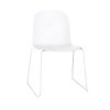 Muuto VISU SLED BASE Krzesło Drewniane na Stalowej Ramie - Białe 2 Szt.