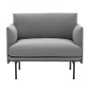 Muuto OUTLINE Fotel - Szary - Tkanina Trio 133 / Czarne Nogi
