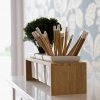 Skagerak PLINT Zestaw 3 Pojemników Ceramicznych na Drewnianej Podstawce