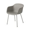 Muuto FIBER ARMCHAIR TUBE BASE Krzesło - Szare
