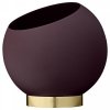 Aytm GLOBE Donica do Kwiatów 30 cm Ciemnoczerwona na Złotej Podstawie / Bordeaux