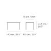 Muuto LINEAR Zestaw Mebli Ogrodowych - Stół 140 cm + 2 Ławki - Biały